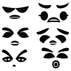 Set of eyes expressions vector file