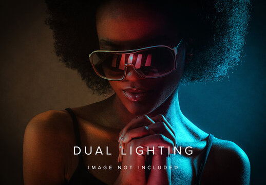 Dual Lighting Photo Effect Mockup