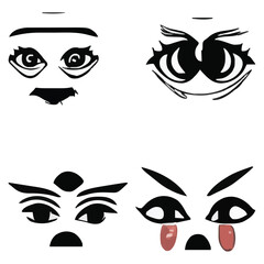 Fototapeta premium Set of eyes expressions vector file
