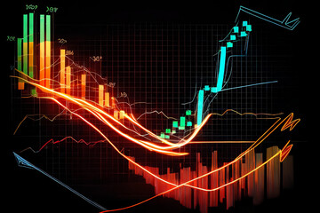 Riding the Wave: A Candlestick Chart Tracks the Swells and Dips of the Stock Market, Generated AI
