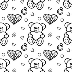 vector seamless pattern on Valentine s Day, February 14