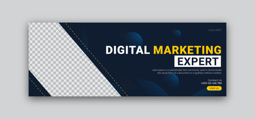 Digital marketing agency, digital business marketing banner for social media post template facebook cover web banner template.