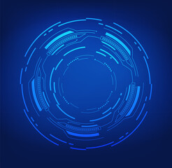 Abstract technology background. Futuristic blue virtual display screen. Vector illustration.