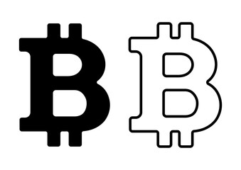 Vector icons of bitcoin. Bitcoin symbol.