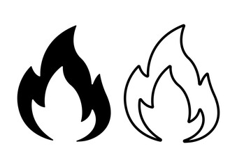 Vector flame icons. Flames from a fire.