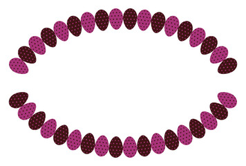 柄つきタマゴを並べたイースター向けのフレームの素材.