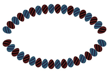 Obraz premium 柄つきタマゴを並べたイースター向けのフレームの素材.