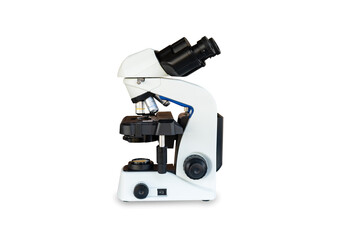 Microscope for laboratory research,microscope isolated on white background, science and technology concept