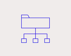 Geometric technology illustration. Vector file explorer  icon in flat design art. Trend blue color 