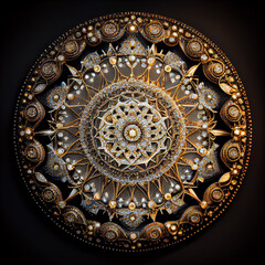 Abstract paper mandala background Generative AI