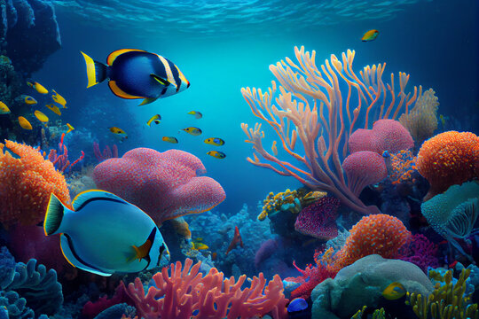 an image depicting the incredible marine biodiversity background Generative AI