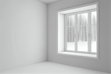empty white room. generative ai
