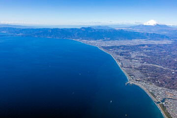 平塚市と相模湾・空撮