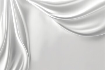Obraz premium White silk wavy fabric background with copy space. Generative AI