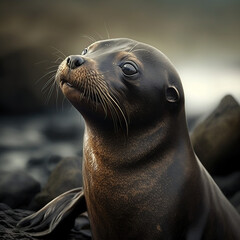 Naklejka premium Fur Seal Generative AI