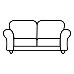 Sofa outline icon. Clipart image isolated on white background