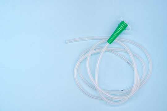 Nasogastric tube on white background.