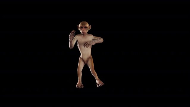 Funny Monkey Dancing 3D Animation With Alpha Video