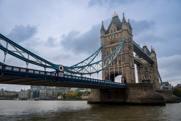 Fototapeta na wymiar Tower Bridge is a bascule and suspension bridge in London, built between 1886 and 1894, which crosses the River Thames.