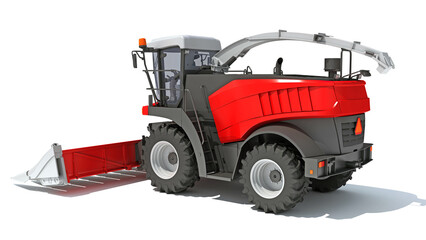 Combine Harvester 3D rendering on white background