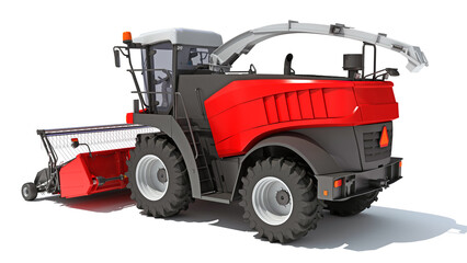 Combine Harvester 3D rendering on white background