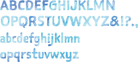 Watercolor alphabet set. vector.水彩アルファベットのセット　ベクター