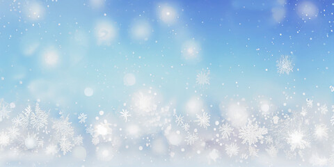 blue background with snowflakes, concept graphic resources, Generative AI