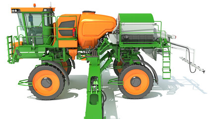 Farm Sprayer 3D rendering on white background