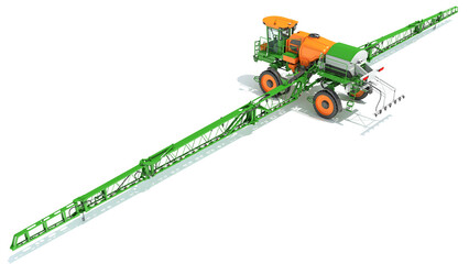 Farm Sprayer 3D rendering on white background