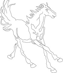 Abstract horse illustration vector sketch