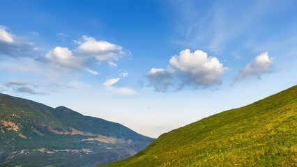 landscape with blue sky and clouds