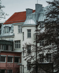 Old white stone house in Nykoping sweden