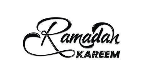 Ramadan Kareem calligraphy. Handwriting in black color on transparent background. Islamic holy holiday Ramadan. Ramadan traditions. Ramadan greeting.
