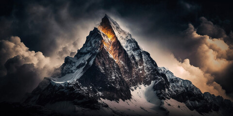 Mountain peak. Generative AI
