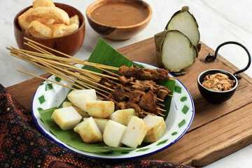 Sate Padang. Spicy Beef Satay from Padang, West Sumatra.