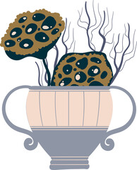 Ancient vintage vase flowers bouquet