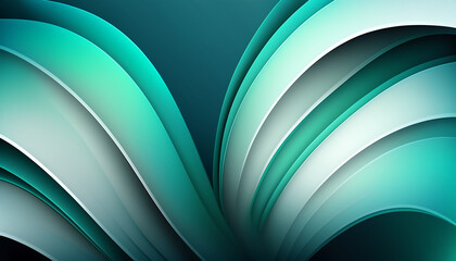 Obraz premium aquamarine blue color abstract background, wavy surface, generative ai