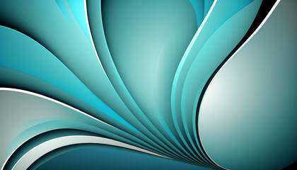 cyan blue color abstract background, wavy surface, generative ai