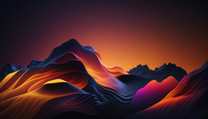 beautiful landscape gradient colors, generative ai