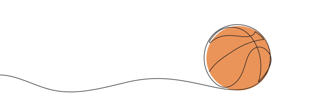 recommend clip art: Basketball one line art. Continuous line drawing of the ball. Vector illustration