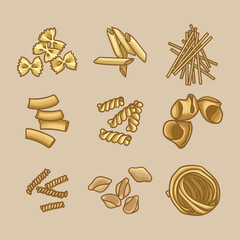 A collection of different types of pasta