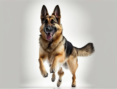 German Shepherd Dog Studio Picture White Background