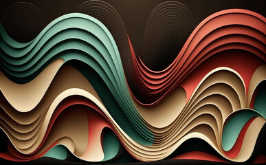 beautiful colorful 3d wave abstract background