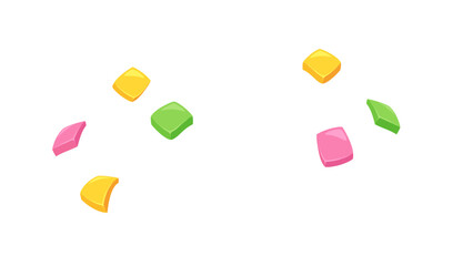 かわいい立体的な紙吹雪の背景イラスト