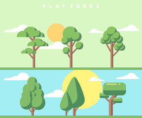 Tree icon. illustration. nature green forest plants.