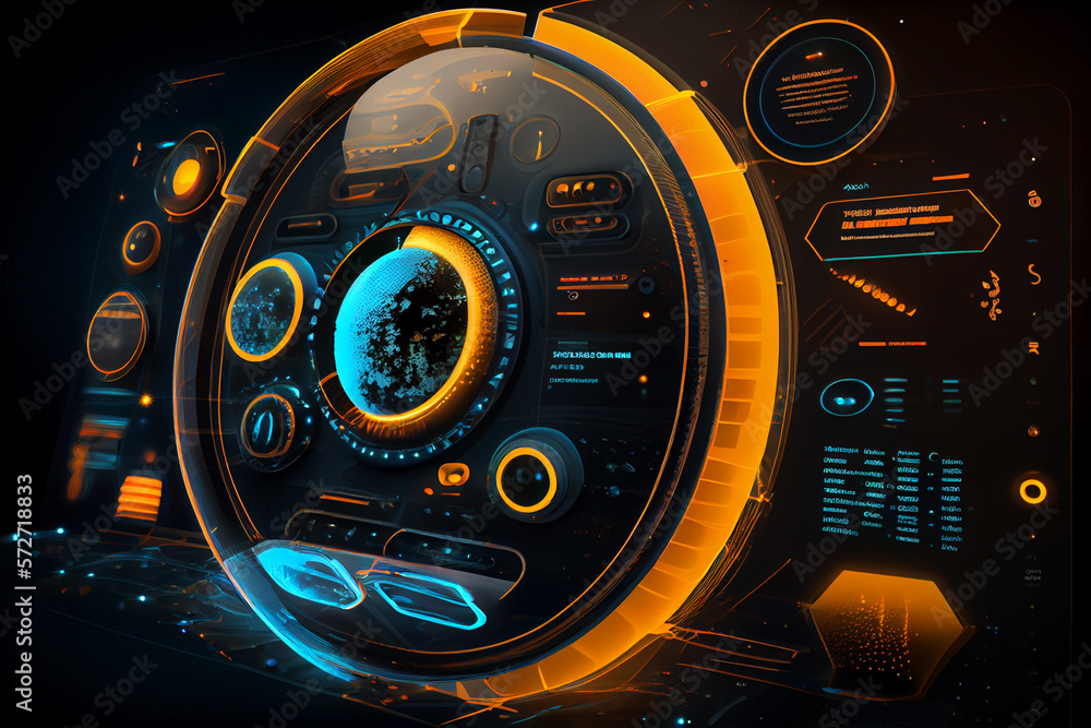 Aufkleber abstract technology digital data and big data background created with generative ai