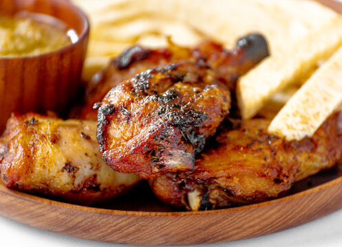 grilled pork chop with vegetables