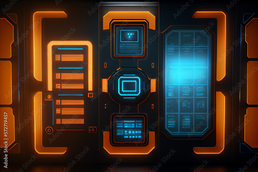 Aufkleber abstract technology digital data and big data background created with generative ai