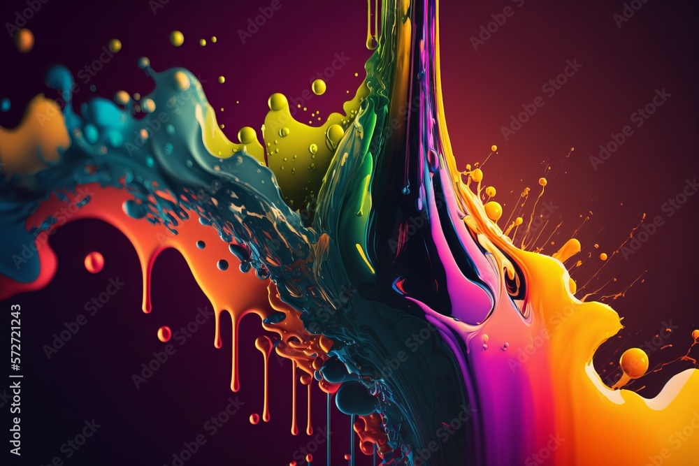 Poster a swirl of color: an abstract background of pulling oil sprays - generative ai