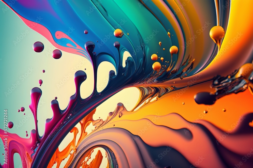 Poster an abstract explosion: a background of colorful oil sprays - generative ai